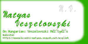 matyas veszelovszki business card